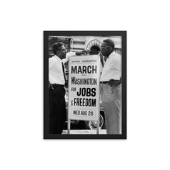 Bayard Rustin framed print on a plain backdrop in size 12"x16".