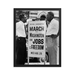 Bayard Rustin framed print on a plain backdrop in size 16"x20".