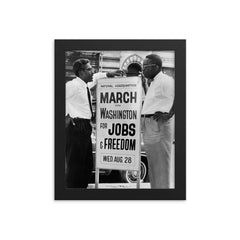 Bayard Rustin framed print on a plain backdrop in size 8"x10".