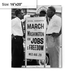 Bayard Rustin metal print on a plain backdrop in size 16"x20".