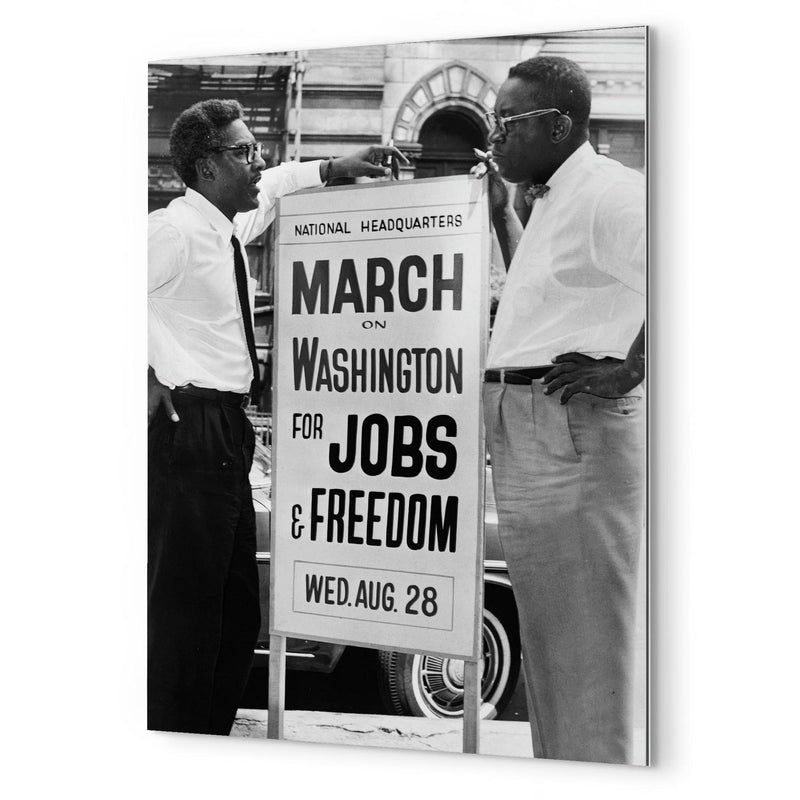 Bayard Rustin metal print mockup