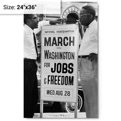 Bayard Rustin metal print on a plain backdrop in size 24"x36".