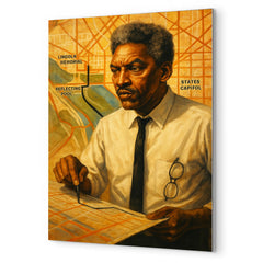 Bayard Rustin organizing march route metal print mockup