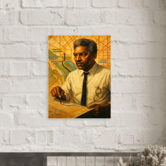 Bayard Rustin organizing march route metal print mockup