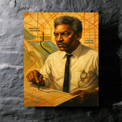 Bayard Rustin organizing march route metal print mockup