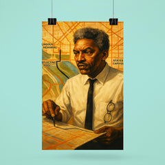 Bayard Rustin organizing march route poster 6