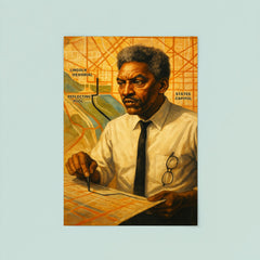 Bayard Rustin organizing march route poster 8