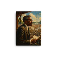 Bayard Rustin organizing the March from backstage canvas print on a plain backdrop in size 12"x16".