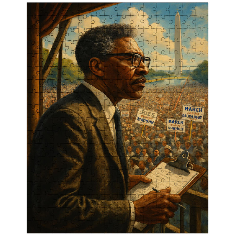 Bayard Rustin organizing the March from backstage jigsaw puzzle