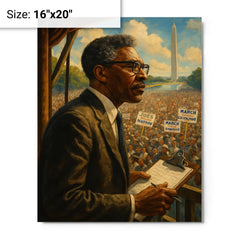 Bayard Rustin organizing the March from backstage metal print on a plain backdrop in size 16"x20".
