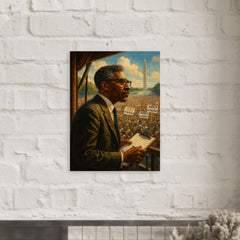Bayard Rustin organizing the March from backstage metal print mockup
