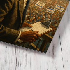 Bayard Rustin organizing the March from backstage metal print mockup