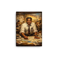 Bayard Rustin organizing the March on Washington canvas print on a plain backdrop in size 12"x16".