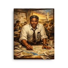 Bayard Rustin organizing the March on Washington canvas print on a plain backdrop in size 16"x20".