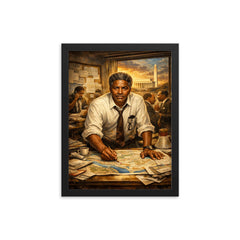 Bayard Rustin organizing the March on Washington framed print on a plain backdrop in size 12"x16".