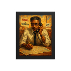 Bayard Rustin organizing the March on Washington framed print on a plain backdrop in size 8"x10".