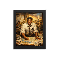 Bayard Rustin organizing the March on Washington framed print on a plain backdrop in size 8"x10".