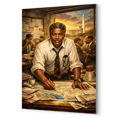 Bayard Rustin organizing the March on Washington metal print mockup