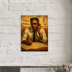 Bayard Rustin organizing the March on Washington metal print mockup