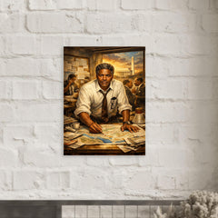 Bayard Rustin organizing the March on Washington metal print mockup