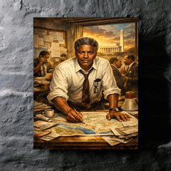 Bayard Rustin organizing the March on Washington metal print mockup