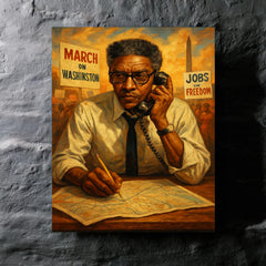 Bayard Rustin organizing the March on Washington metal print mockup