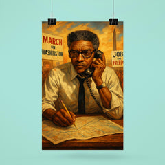 Bayard Rustin organizing the March on Washington poster 6