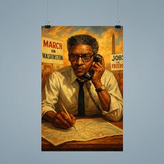 Bayard Rustin organizing the March on Washington poster 9