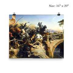 Bayard Sur le Pont du Garigliano by Henri Félix Emmanuel Philippoteaux, 1840 poster 2