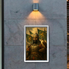 Baybars with falcon and Mamluk banners poster 2