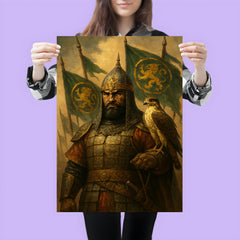 Baybars with falcon and Mamluk banners poster 3