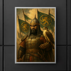Baybars with falcon and Mamluk banners poster 5