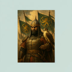 Baybars with falcon and Mamluk banners poster 8