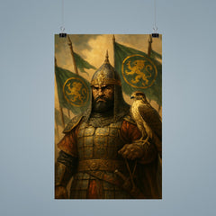 Baybars with falcon and Mamluk banners poster 9