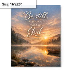Be still and know that I am God Psalm 4610 metal print on a plain backdrop in size 16"x20".