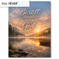 Be still and know that I am God Psalm 4610 metal print on a plain backdrop in size 18"x24".