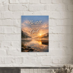 Be still and know that I am God Psalm 4610 metal print mockup