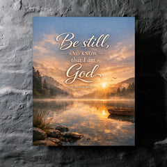 Be still and know that I am God Psalm 4610 metal print mockup