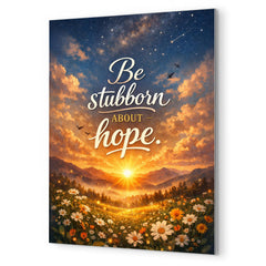 Be stubborn about hope metal print mockup