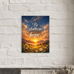 Be stubborn about hope metal print mockup