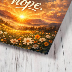 Be stubborn about hope metal print mockup