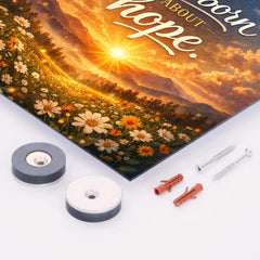Be stubborn about hope metal print mockup