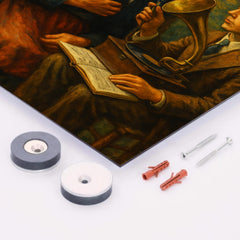 Béla Bartók collecting village songs metal print mockup