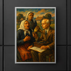 Béla Bartók collecting village songs poster 5