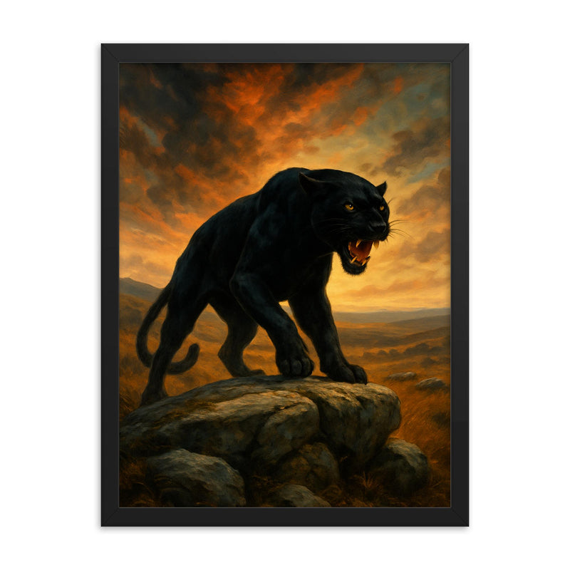 Beast of Bodmin Moor England framed print on a plain backdrop in size 18