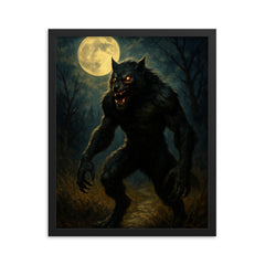 Beast of Bray Road Wisconsin USA framed print on a plain backdrop in size 16"x20".