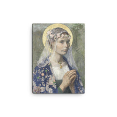 Beate Maria by Gari Melchers canvas print on a plain backdrop in size 12"x16".