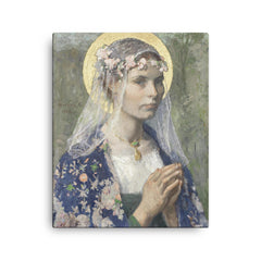 Beate Maria by Gari Melchers canvas print on a plain backdrop in size 16"x20".