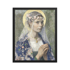 Beate Maria by Gari Melchers framed print on a plain backdrop in size 16"x20".