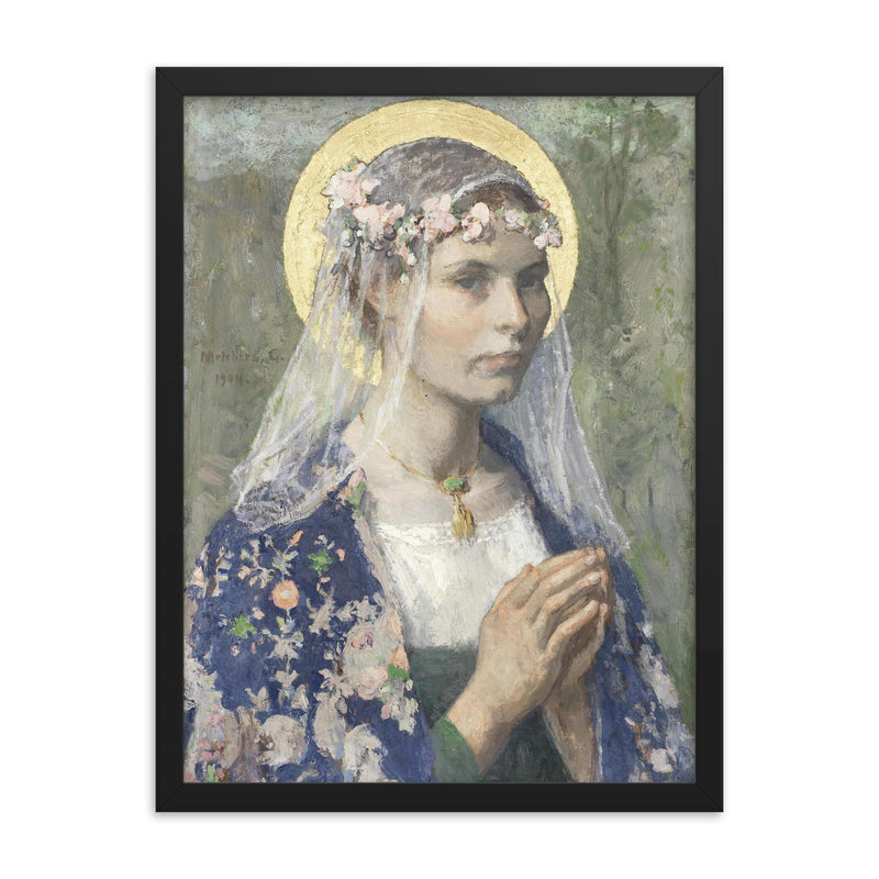 Beate Maria by Gari Melchers framed print on a plain backdrop in size 18
